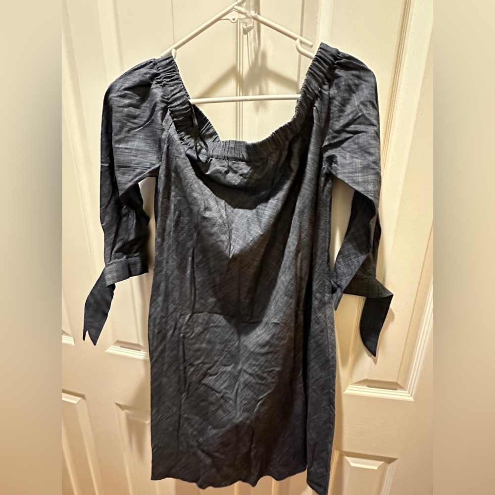 Eshakti Size 12 off the shoulder Chambray Dress